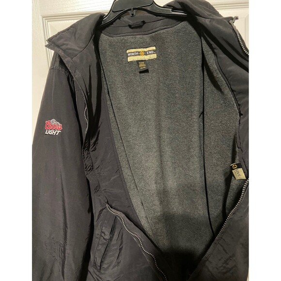 Y2K Pittsburgh Penguins Coors Light Nylon Weatherproof Jacket Fleece Lined - Picture 8 of 12